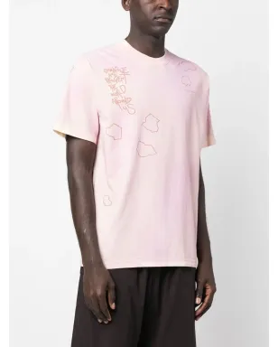 OBJECTS IV LIFE グラフィックプリント distressed風 Tシャツ ピンク - サムネイル3