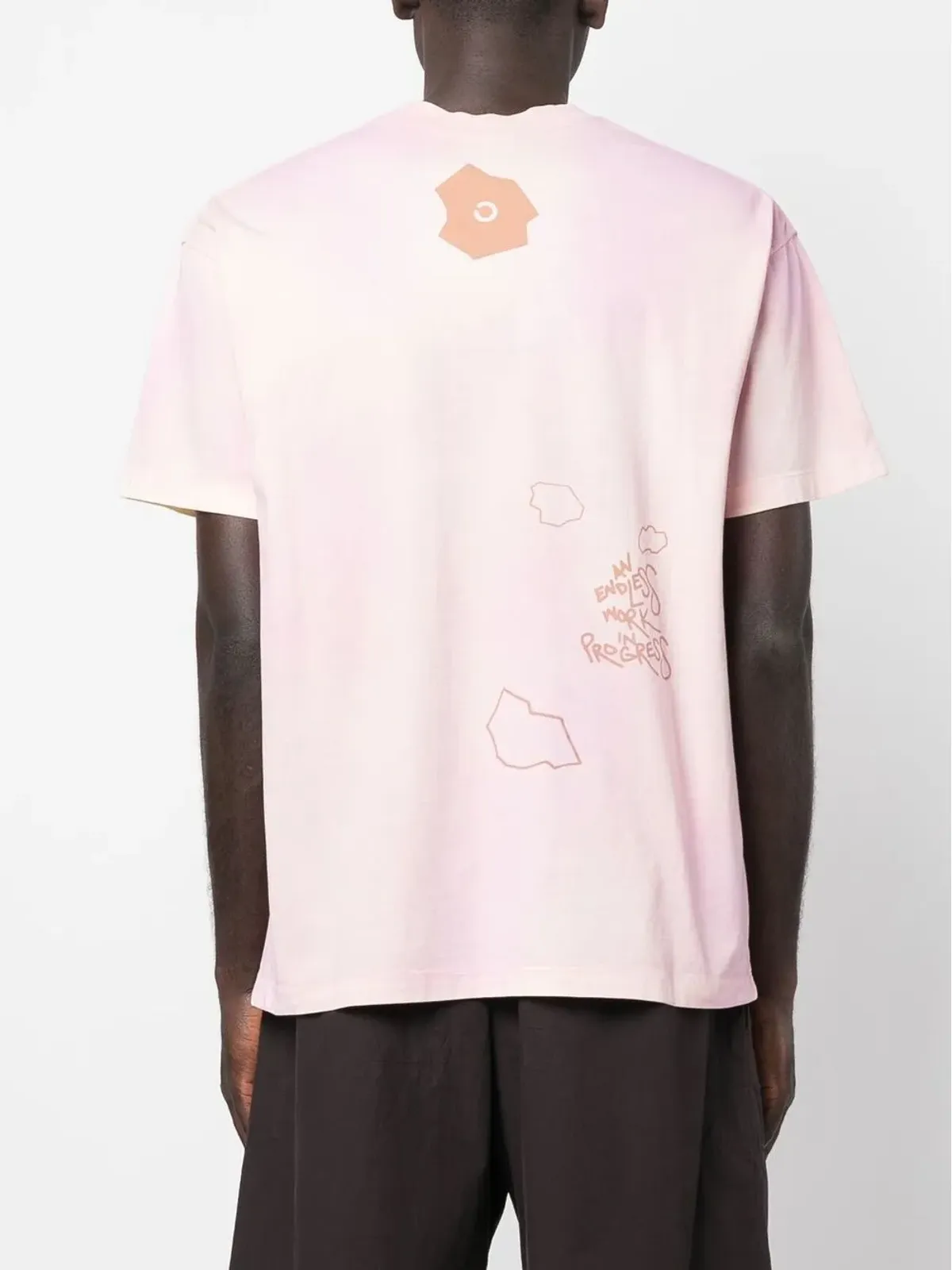 OBJECTS IV LIFE グラフィックプリント distressed風 Tシャツ ピンク - 画像4