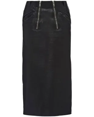 Prada ダブルジップ レザー ペンシルスカート - サムネイル1