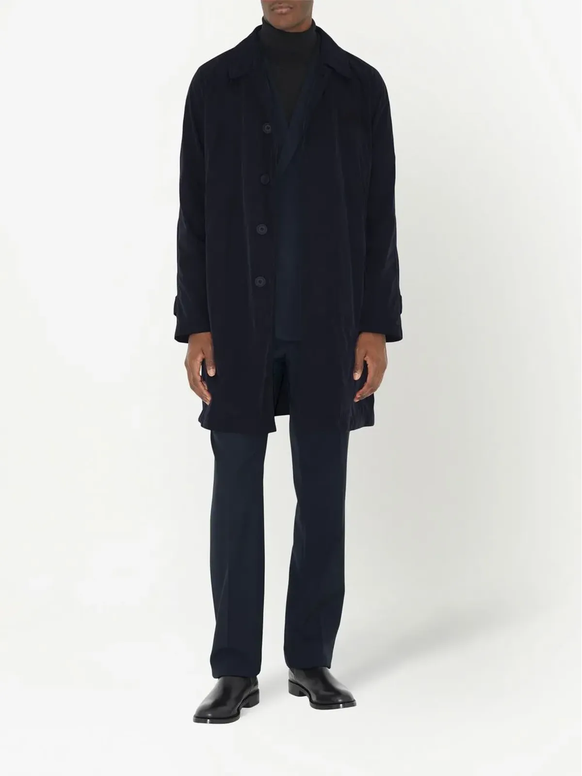 Burberry シングルブレスト ロゴパッチ コート - 画像2