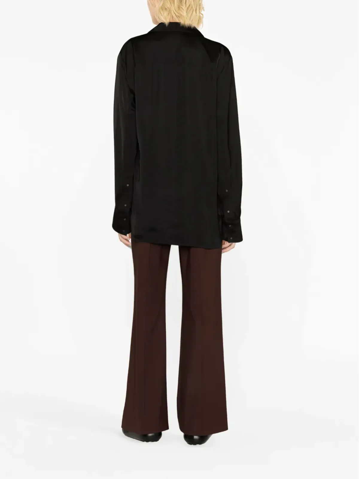 Jil Sander タイ留め付きラップシャツ - 画像4