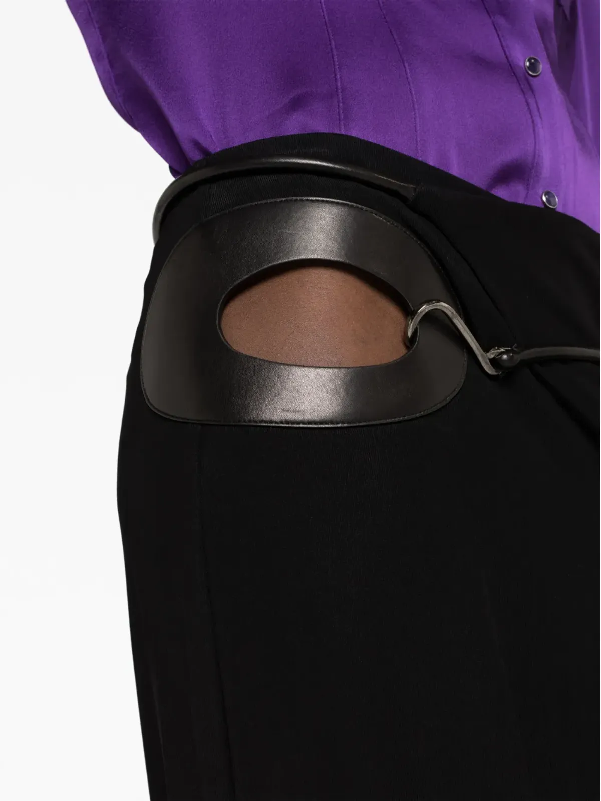 TOM FORD カットアウト・ワイドレッグ・シルクパンツ - 画像3