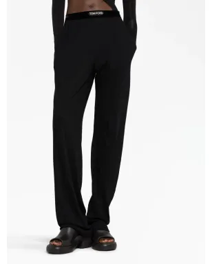 TOM FORD ロゴ入りウエストバンド カシミア トラックパンツ - サムネイル5