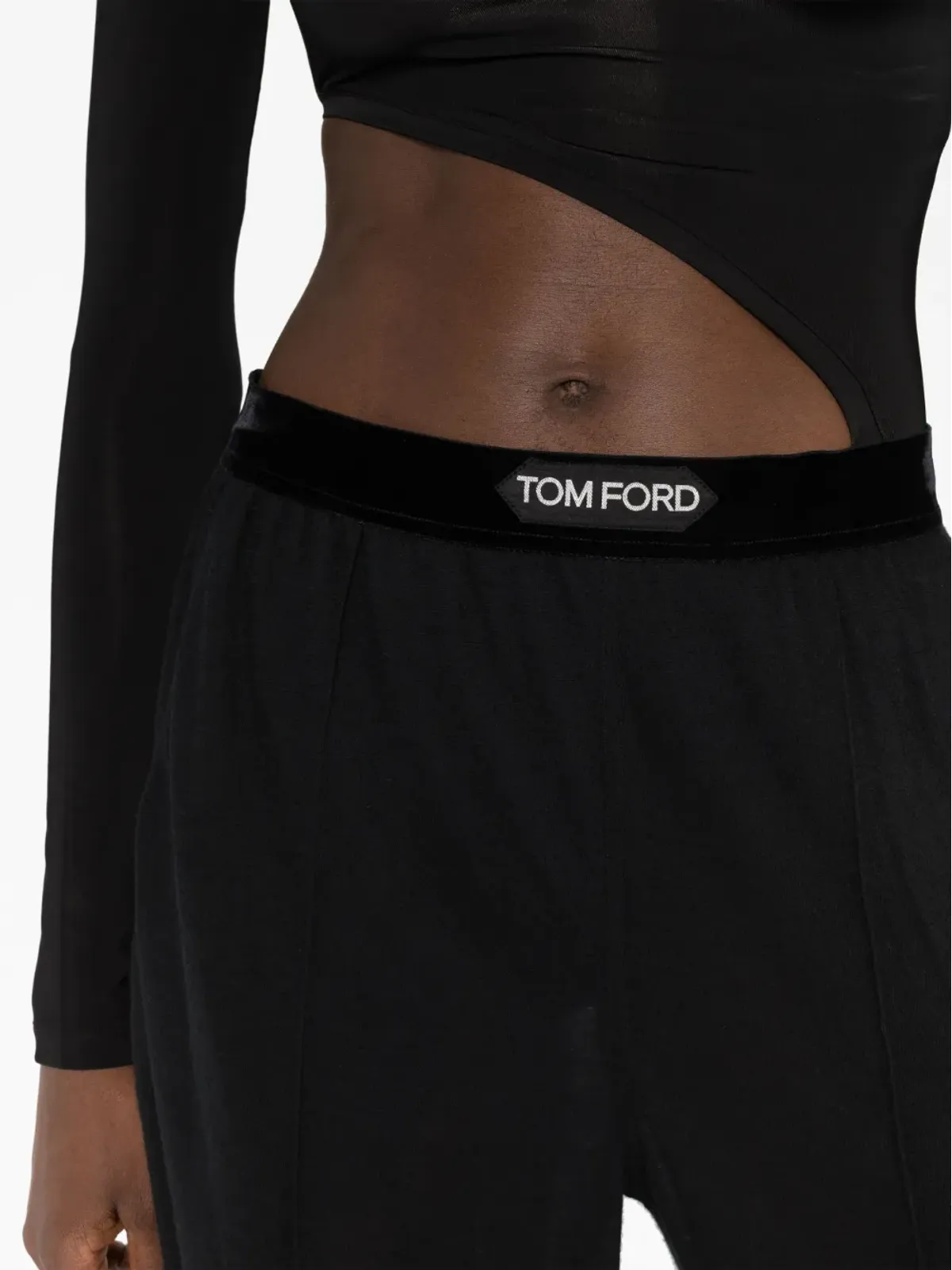 TOM FORD ロゴ入りウエストバンド カシミア トラックパンツ - 画像3