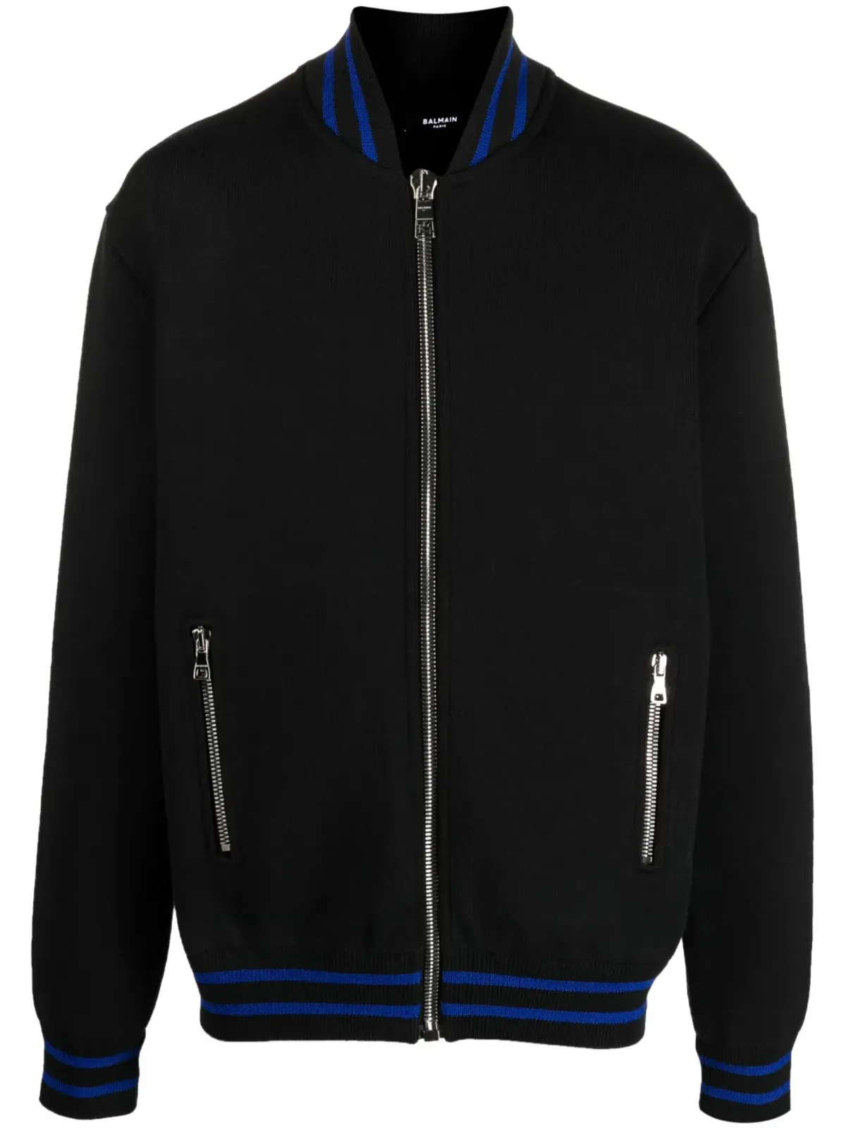 Balmain ジップ付きニットジャンパー - ブラック - 画像1