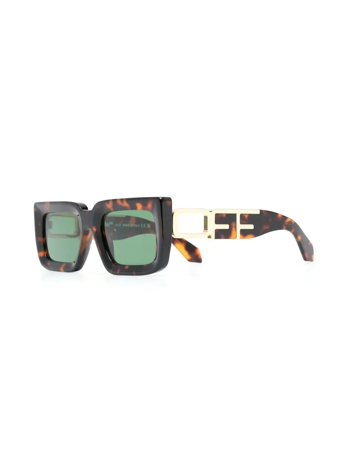 Off-White Eyewear べっ甲柄スクエアフレーム サングラス - ブラウン - 画像2