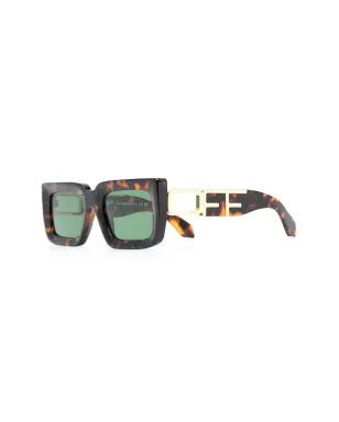 Off-White Eyewear べっ甲柄スクエアフレーム サングラス - ブラウン - サムネイル2