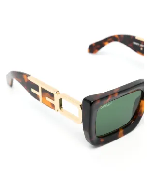 Off-White Eyewear べっ甲柄スクエアフレーム サングラス - ブラウン - サムネイル3