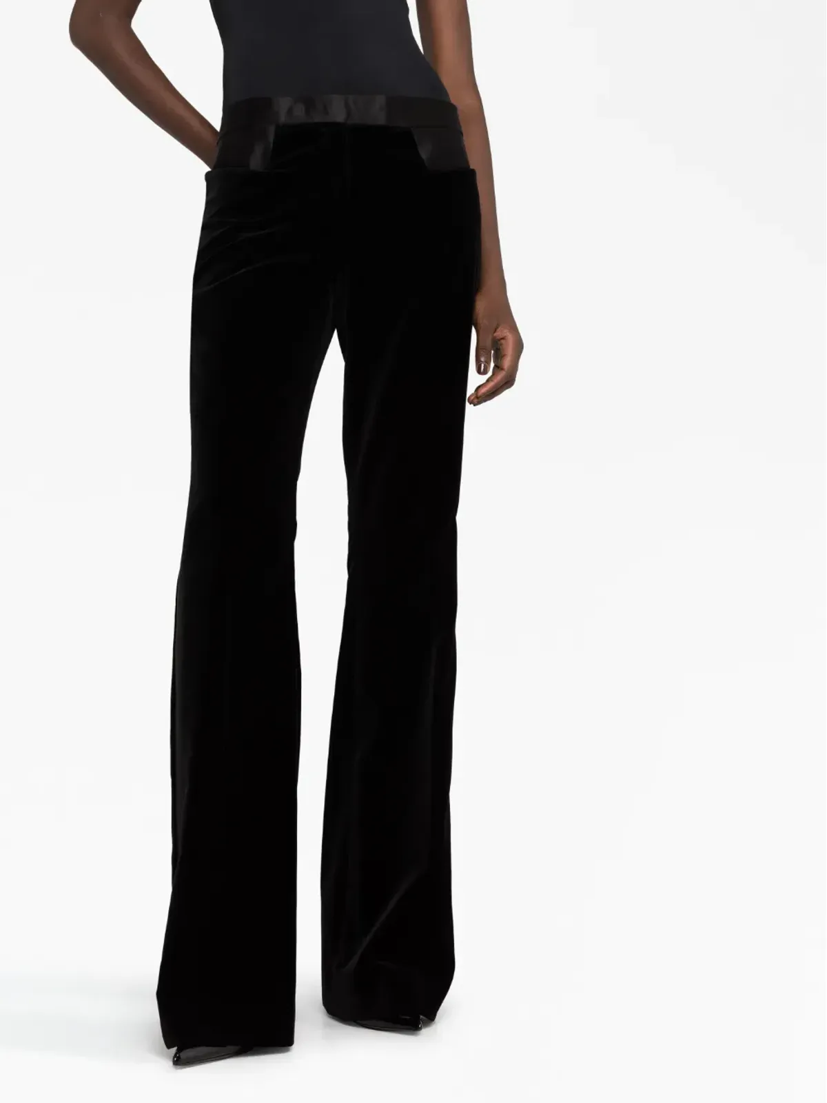 TOM FORD ハイウエスト フレアパンツ（ブラック） - 画像5