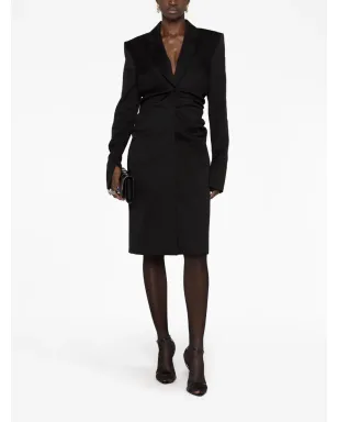 TOM FORD リュシュ テーラード ミディドレス ブラック - サムネイル2