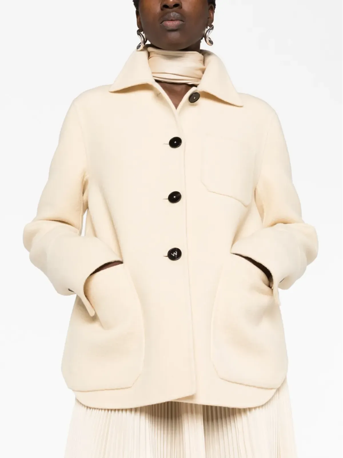 Jil Sander ボタンアップ ウールシャツジャケット - 画像5
