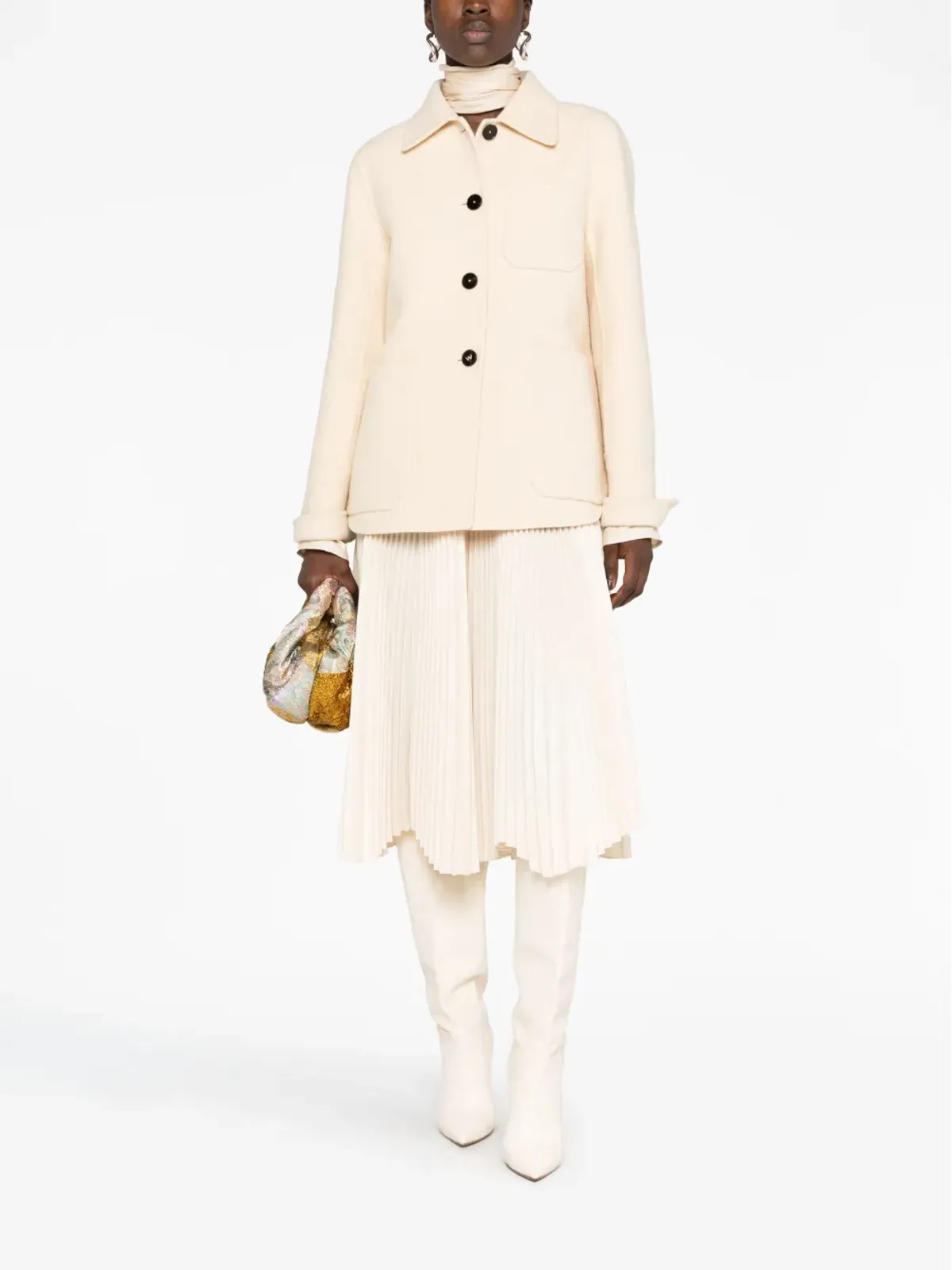 Jil Sander ボタンアップ ウールシャツジャケット - 画像2
