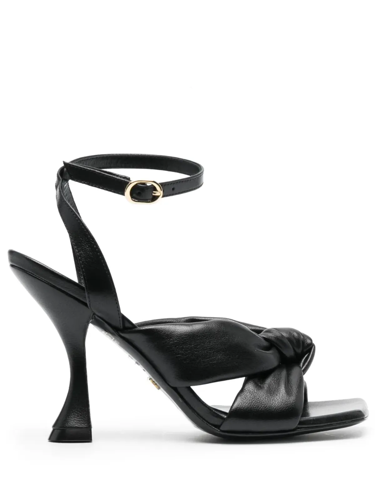 Stuart Weitzman Playa レザーサンダル ブラック - 画像1