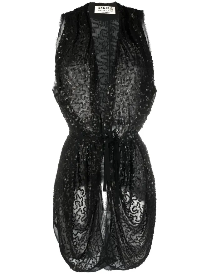 A.N.G.E.L.O. Vintage Cult A.N.G.E.L.O. Vintage Cult 2010s スパンコール装飾 ノースリーブジャケット - Blackの商品画像