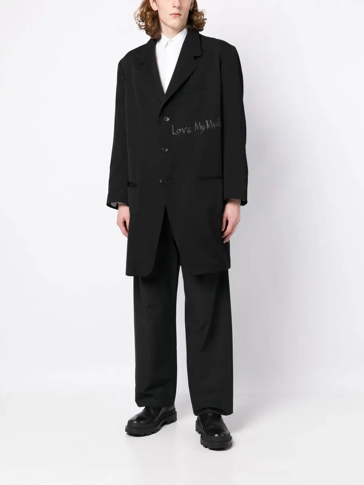 Yohji Yamamoto ノッチドラペル ウールコート - 画像2