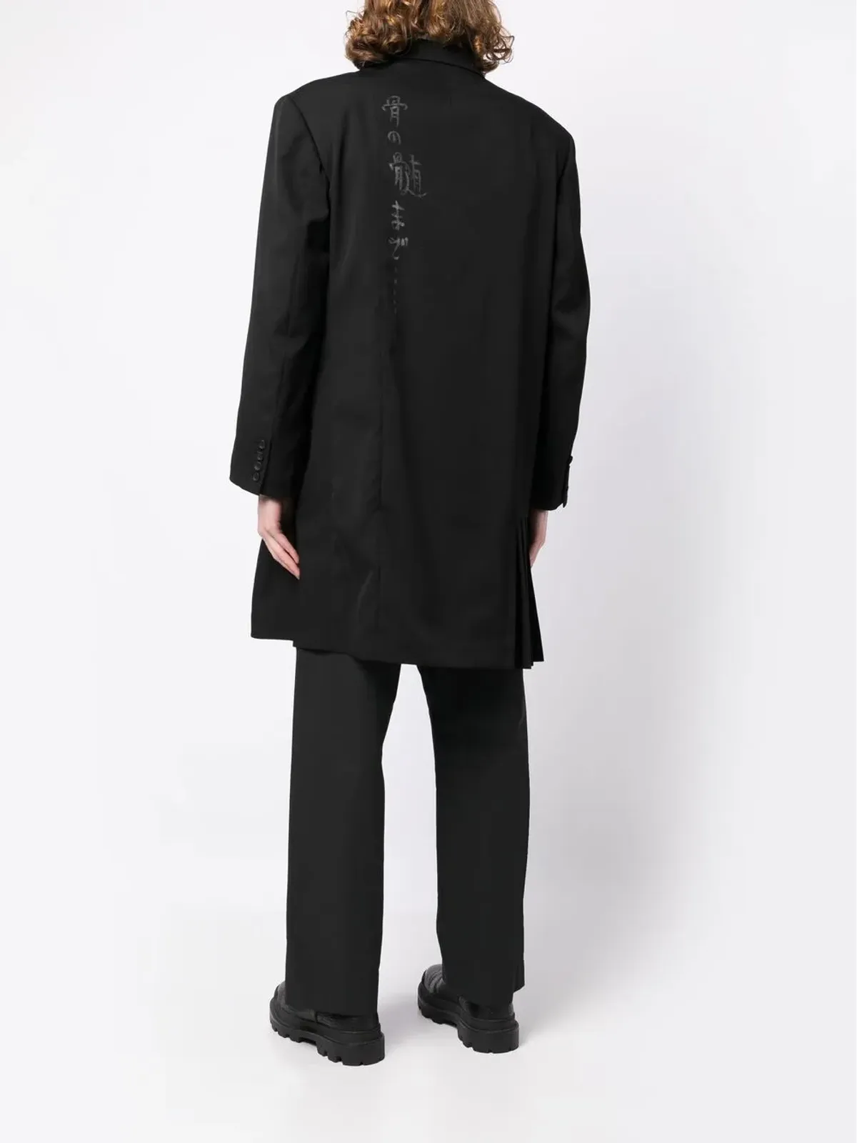 Yohji Yamamoto ノッチドラペル ウールコート - 画像4