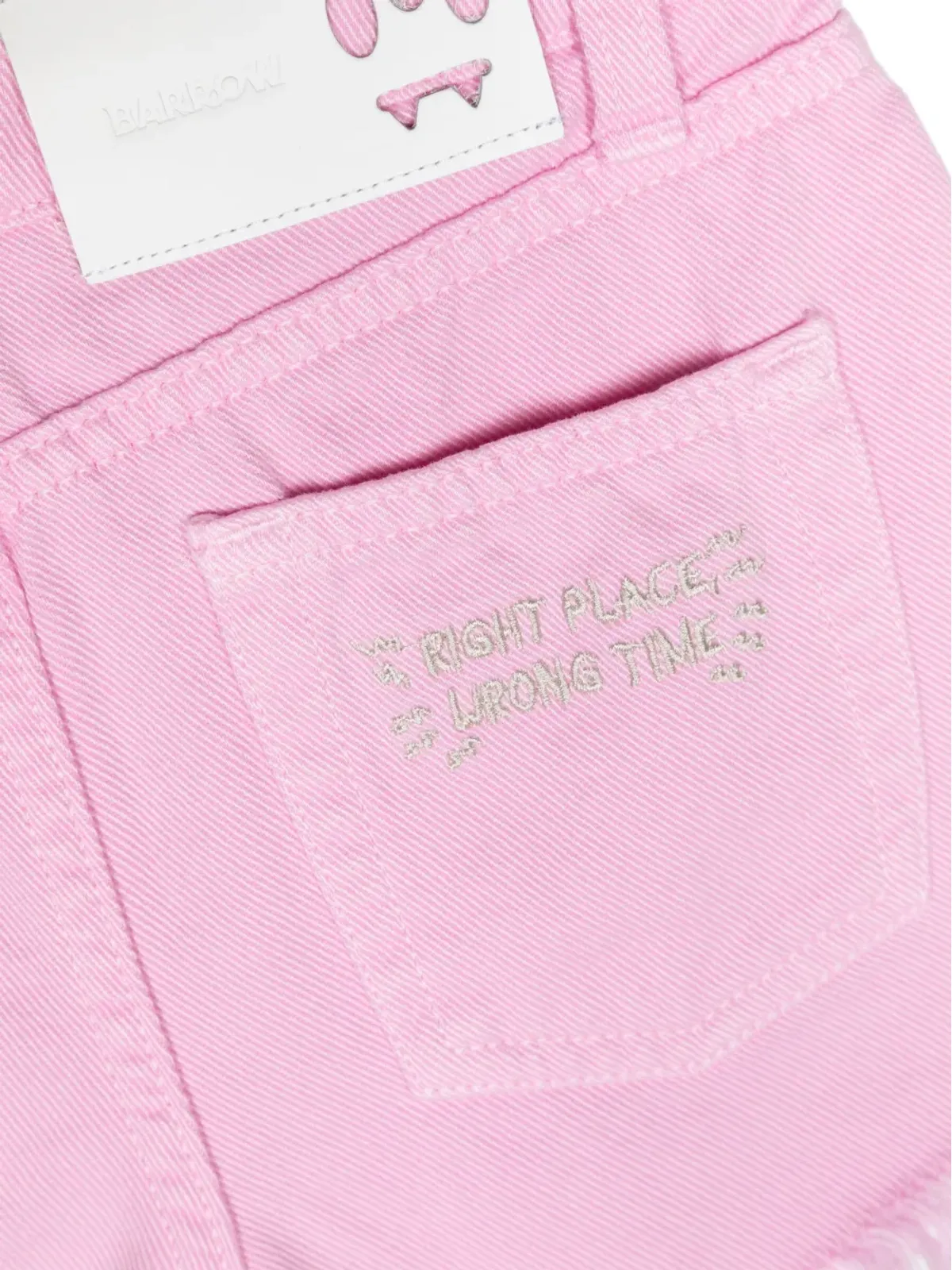 Barrow kids 刺繍ロゴ入りフリンジヘムショーツ - 画像3