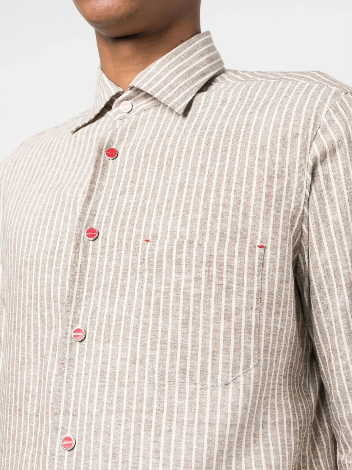 Kiton 長袖ストライプシャツ - 画像5