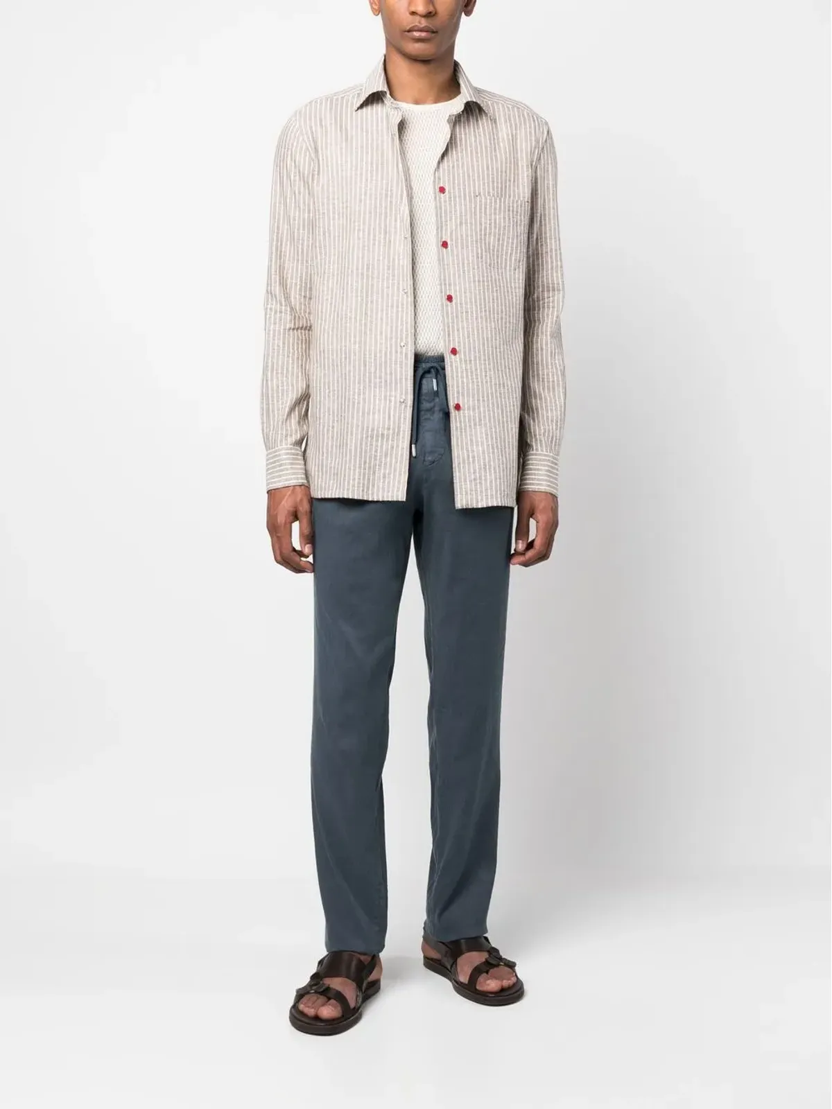 Kiton 長袖ストライプシャツ - 画像2
