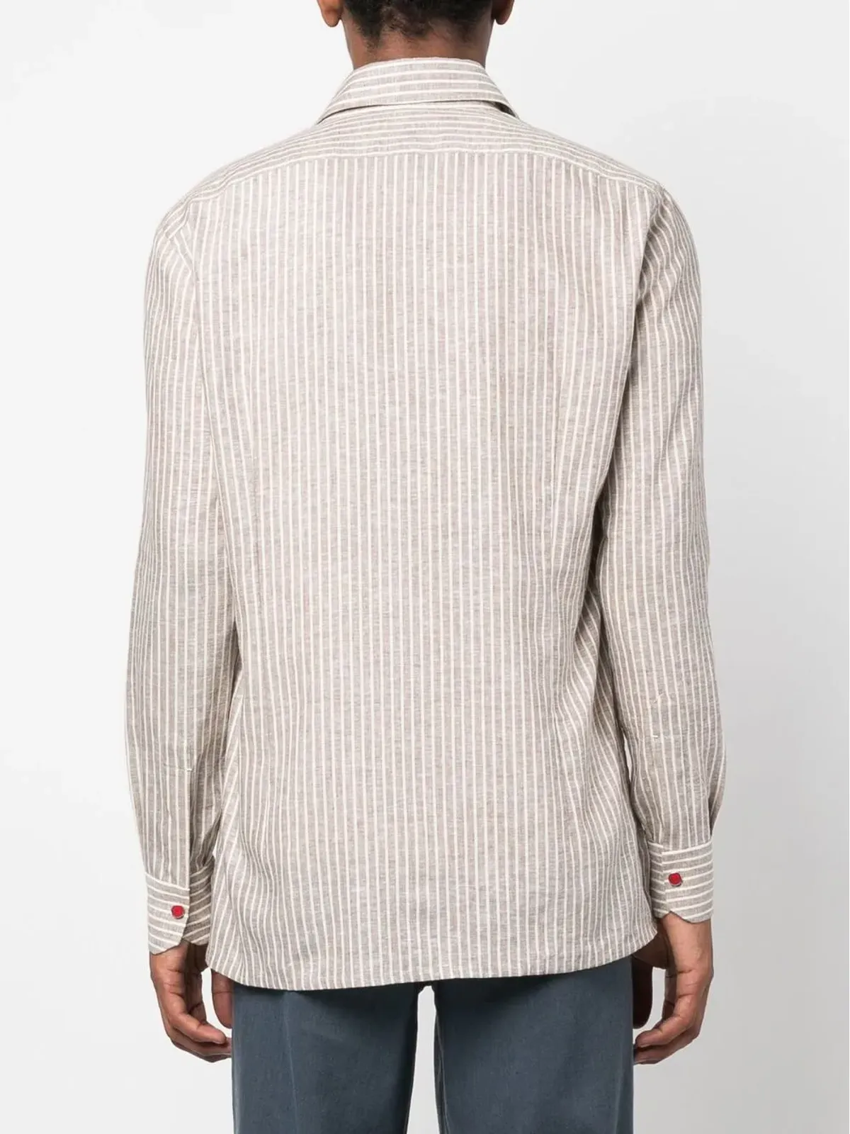 Kiton 長袖ストライプシャツ - 画像4