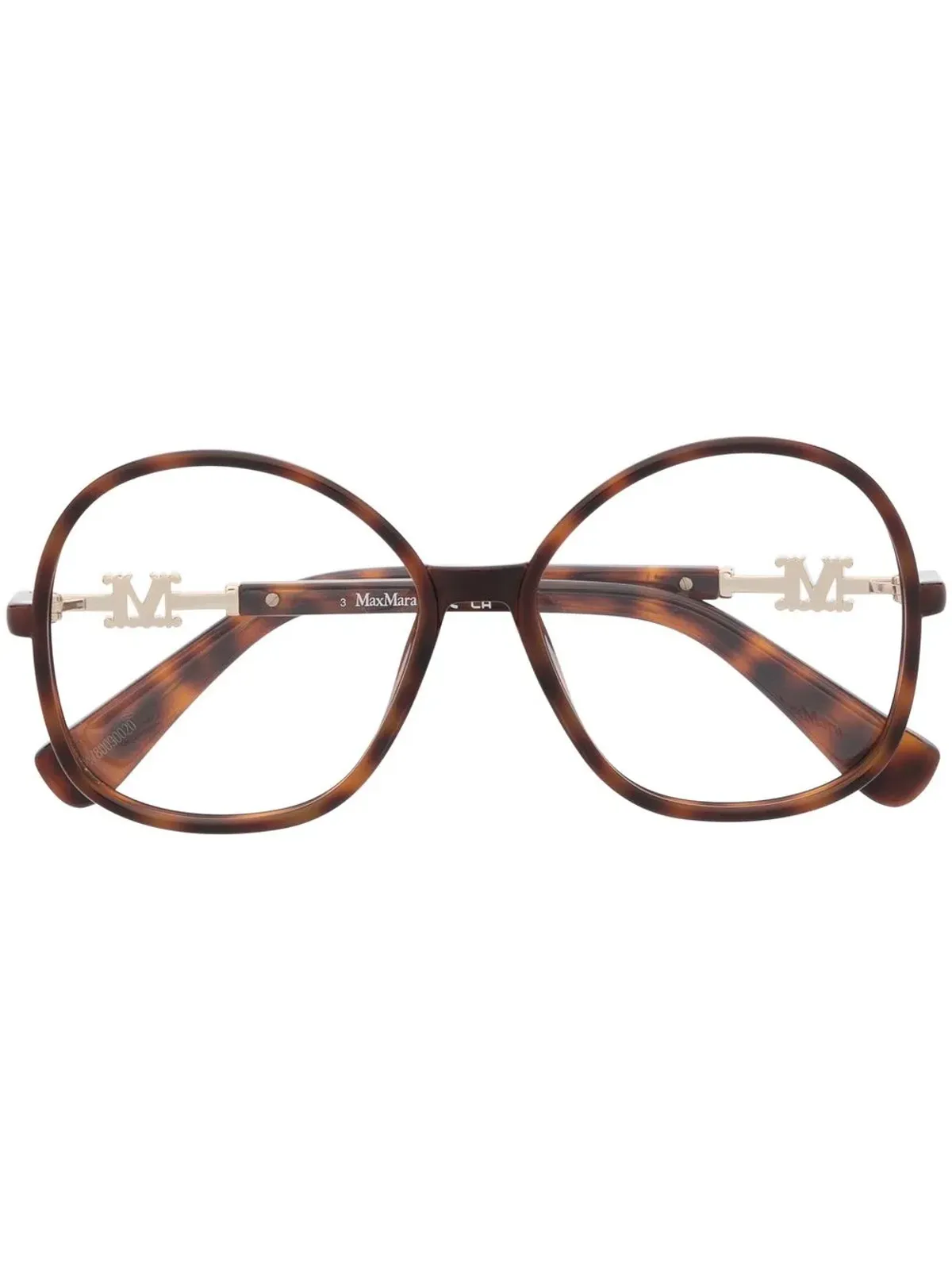 Max Mara Eyewear べっ甲柄オーバーサイズメガネ - 画像1