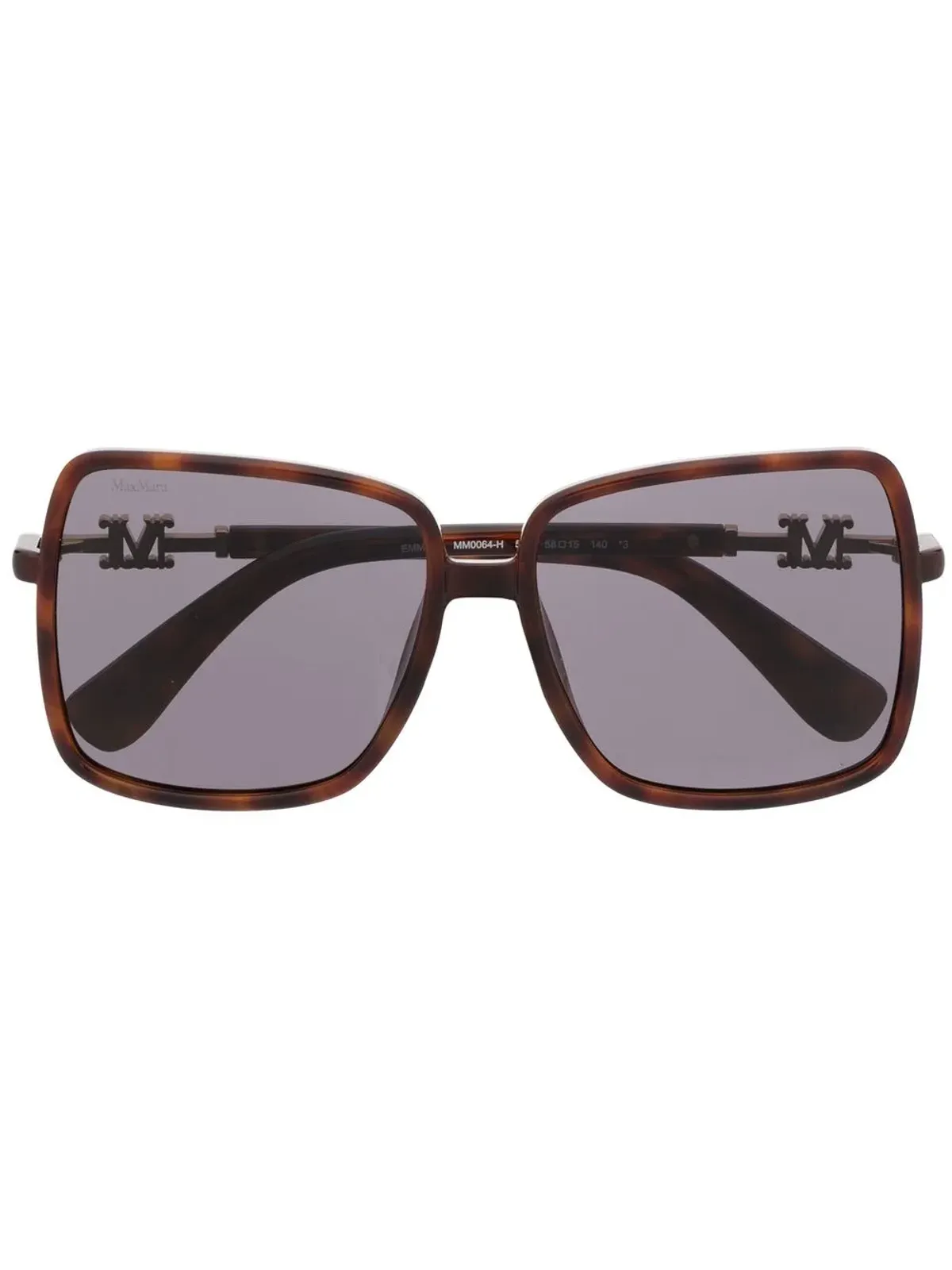 Max Mara Eyewear オーバーサイズスクエアフレーム サングラス - ブラウン - 画像1