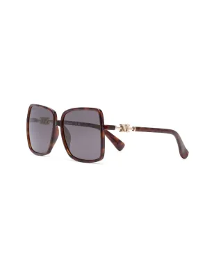 Max Mara Eyewear オーバーサイズスクエアフレーム サングラス - ブラウン - サムネイル2