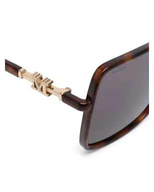 Max Mara Eyewear オーバーサイズスクエアフレーム サングラス - ブラウン - サムネイル3