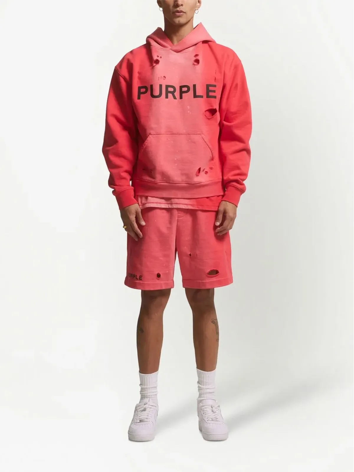 Purple Brand ロゴプリント トラックパンツ - Red - 画像5