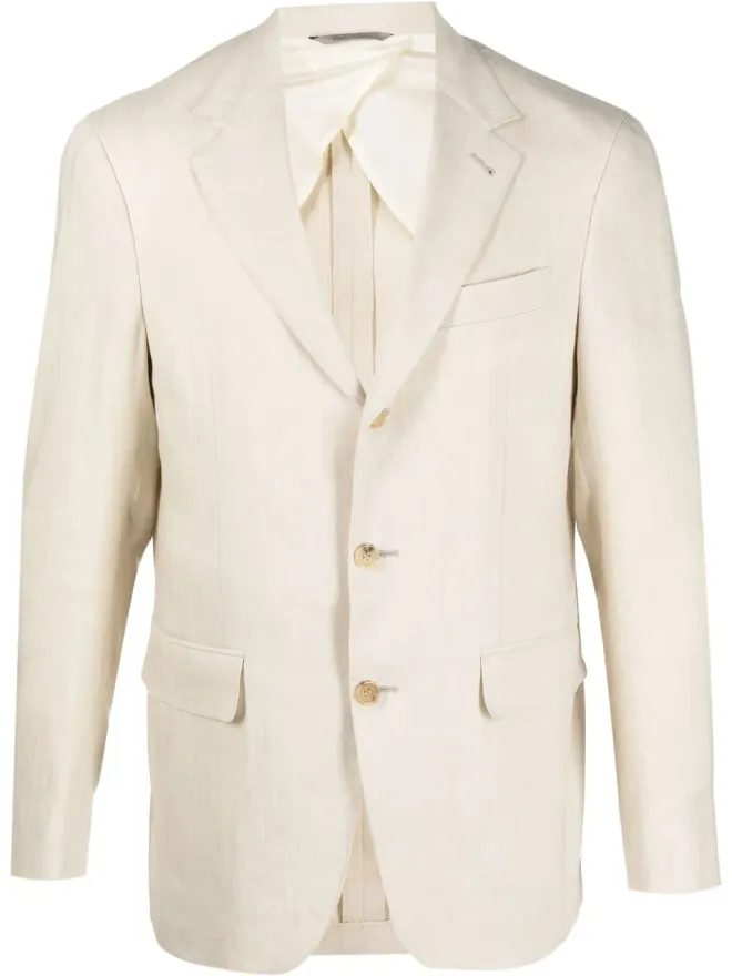 Canali Canali シングルブレスト ウール×リネン ブレザー - Neutralsの商品画像