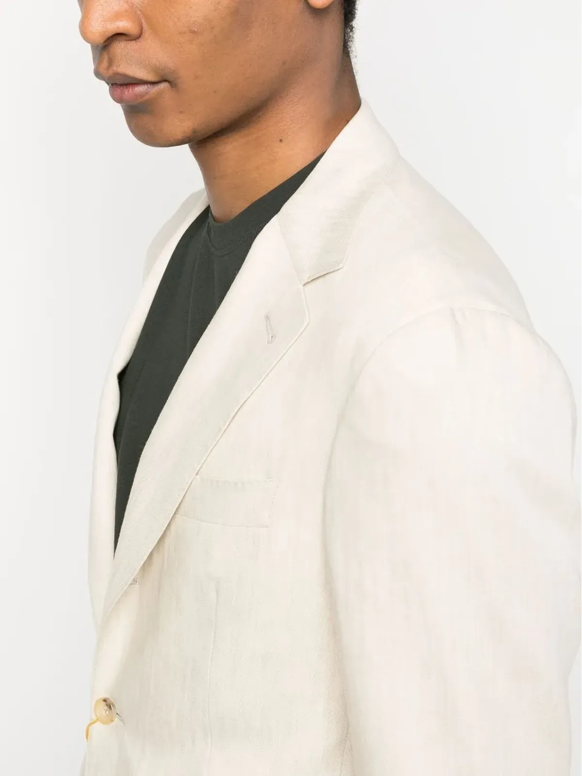 Canali シングルブレスト ウール×リネン ブレザー - Neutrals - 画像5