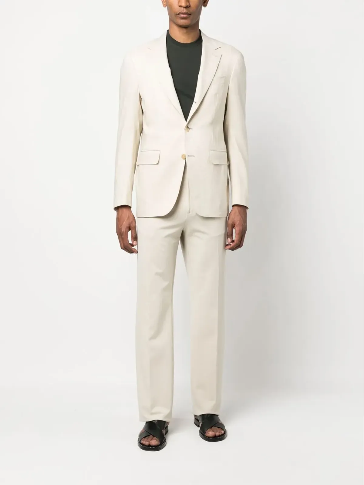 Canali シングルブレスト ウール×リネン ブレザー - Neutrals - 画像2