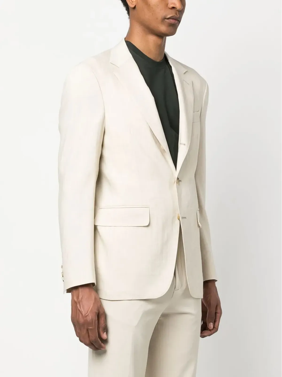Canali シングルブレスト ウール×リネン ブレザー - Neutrals - 画像3