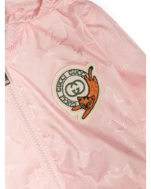 Gucci Kids スタージャカード ボンバー ジャケット ピンク - サムネイル3