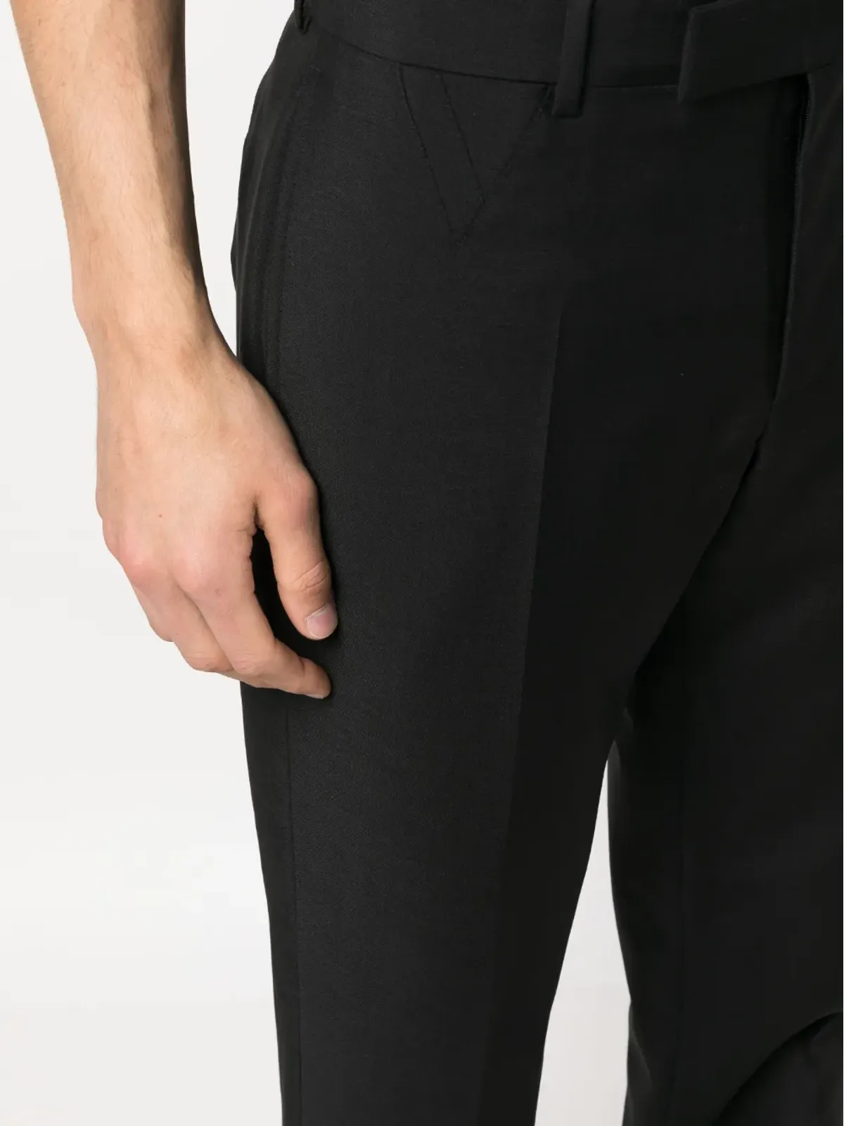Versace ストレートレッグ ウールパンツ ブラック - 画像5