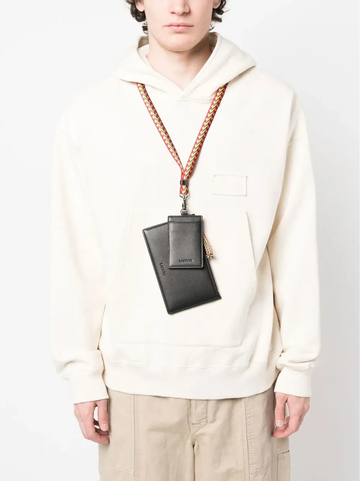 Lanvin ロゴエンボス加工レザークラッチ - 画像2