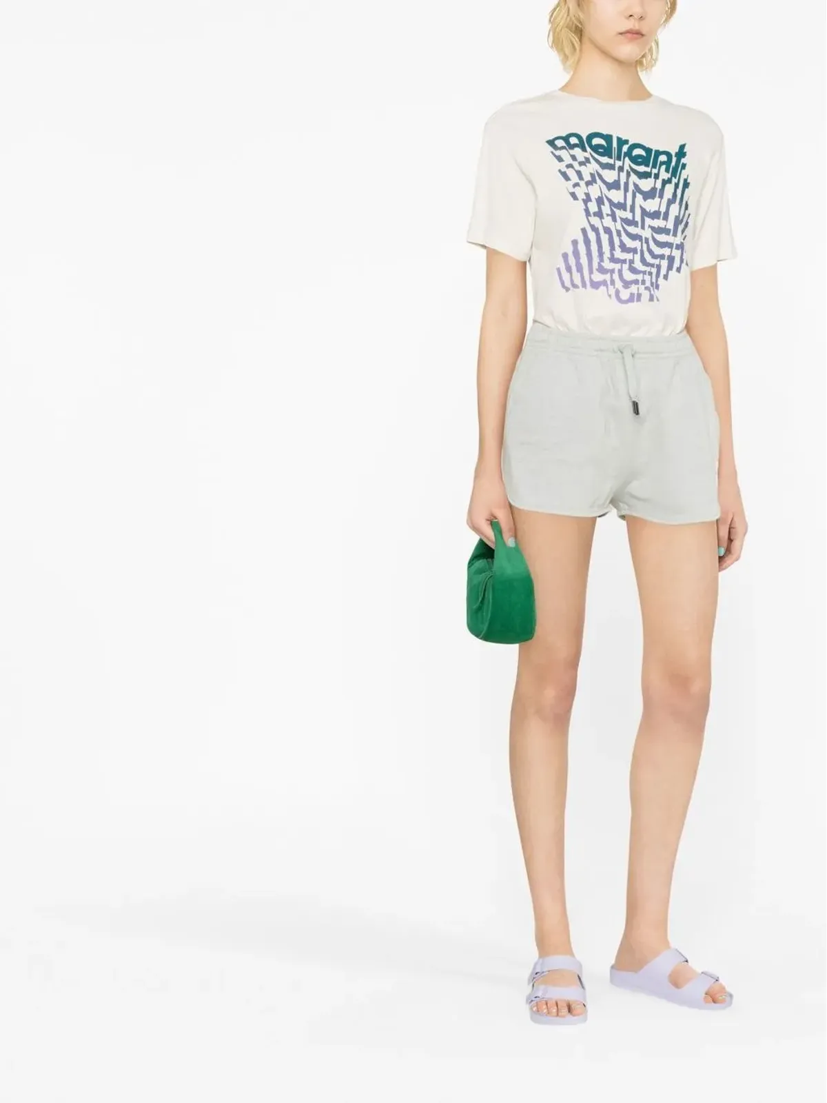 MARANT ÉTOILE Mifa ロゴプリント トラックショーツ - 画像2