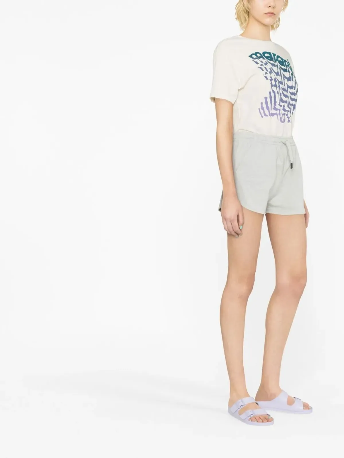 MARANT ÉTOILE Mifa ロゴプリント トラックショーツ - 画像4