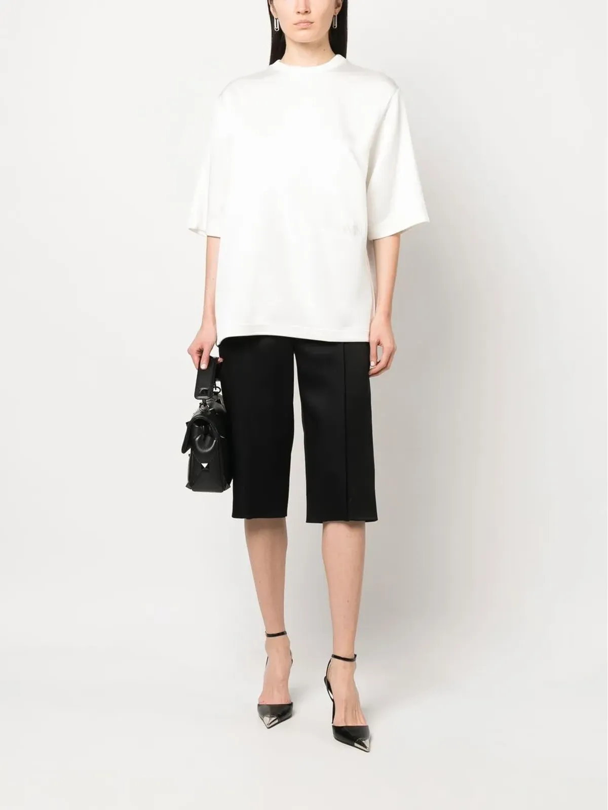 Lanvin 刺繍ロゴ入りサテンTシャツ - 画像2