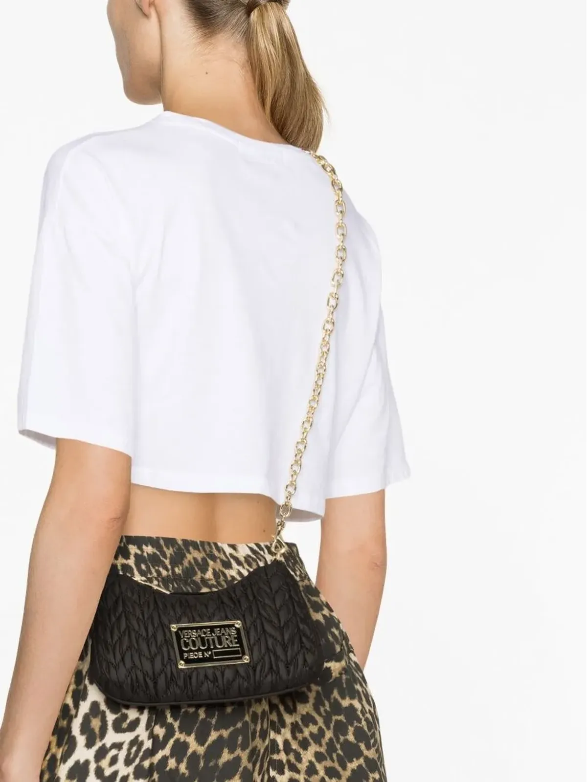 Versace Jeans Couture ロゴプレート付きマテラッセショルダーバッグ - 画像3