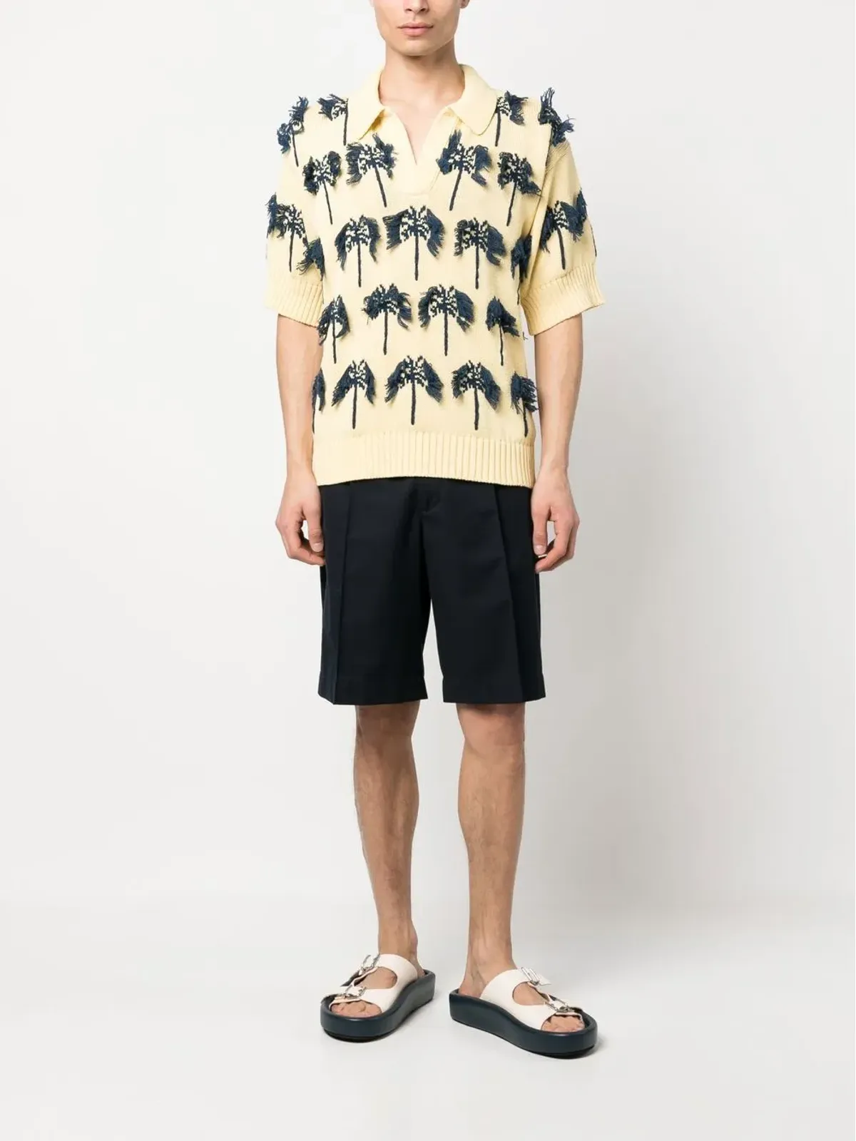 Jil Sander パームツリー柄ポロシャツ - 画像2