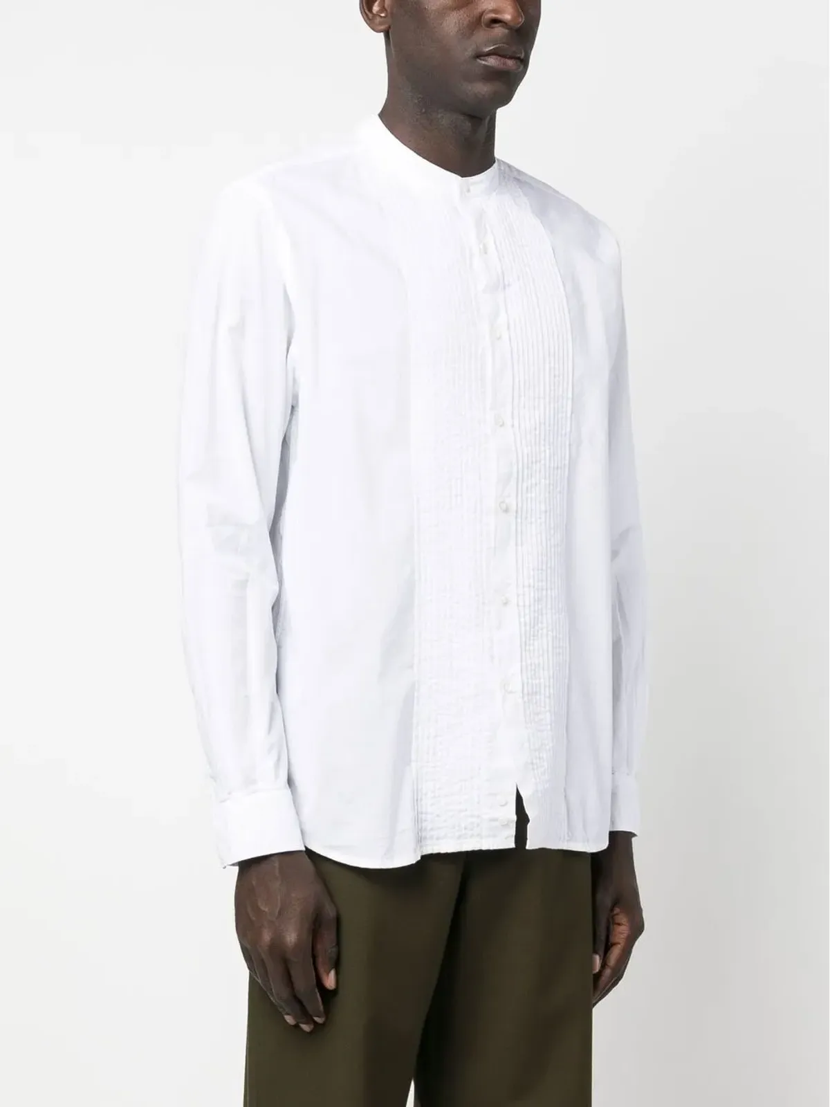ASPESI ピンタックディテール長袖シャツ - White - 画像3