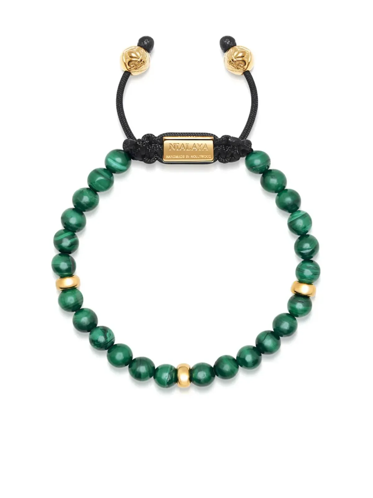 Nialaya Jewelry ゴールドプレート マラカイト ビーズ ブレスレット - グリーン - 画像2