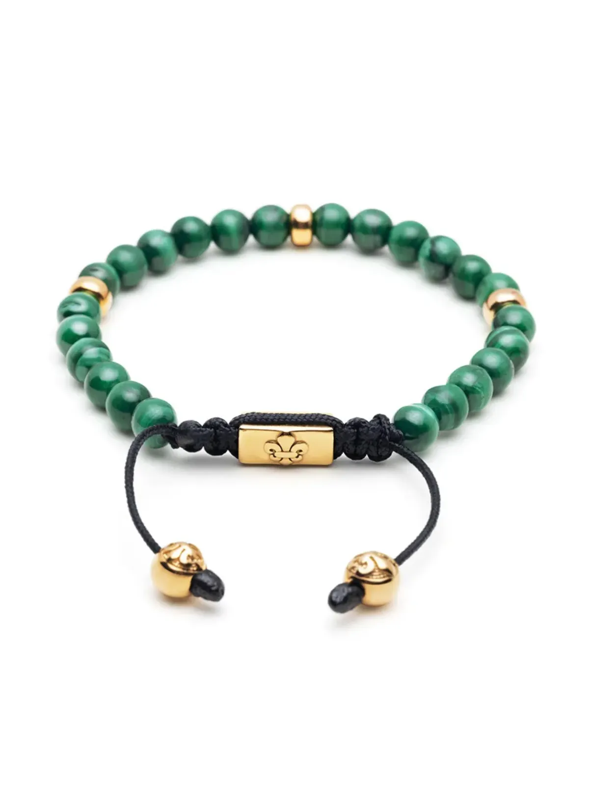 Nialaya Jewelry ゴールドプレート マラカイト ビーズ ブレスレット - グリーン - 画像3