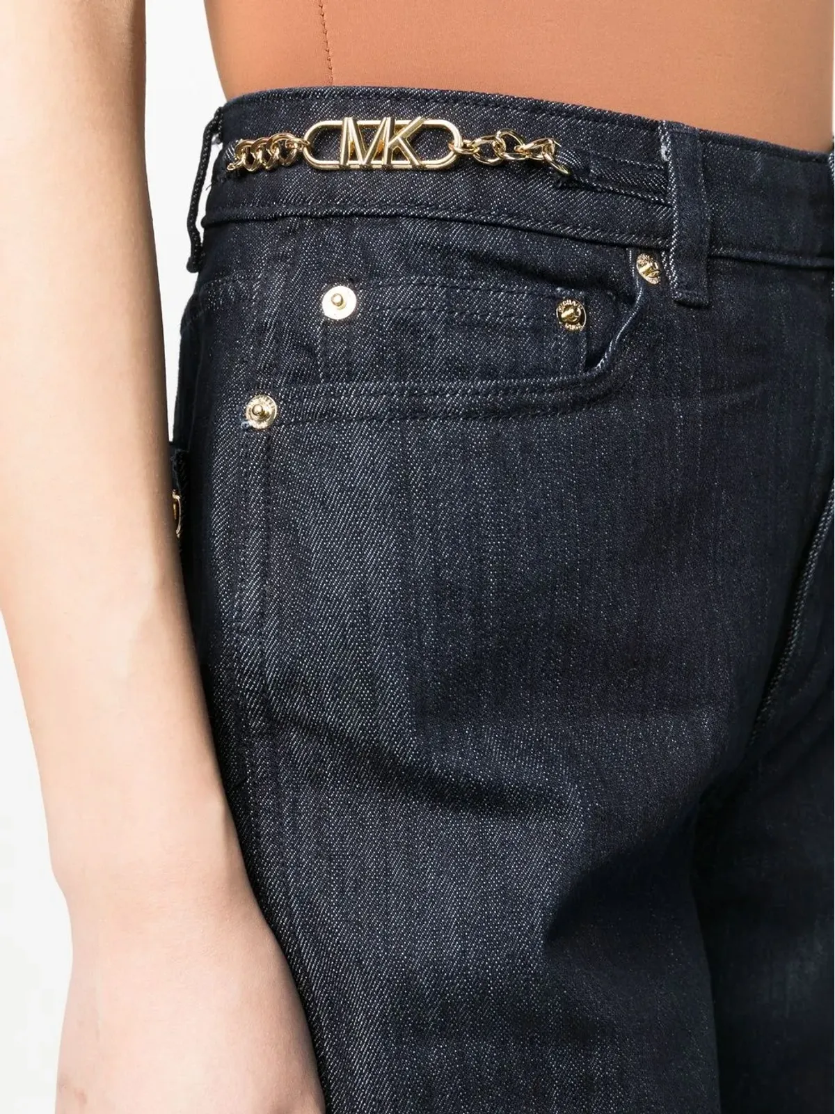 Michael Michael Kors ストレートレッグチェーンディテールジーンズ - 画像5