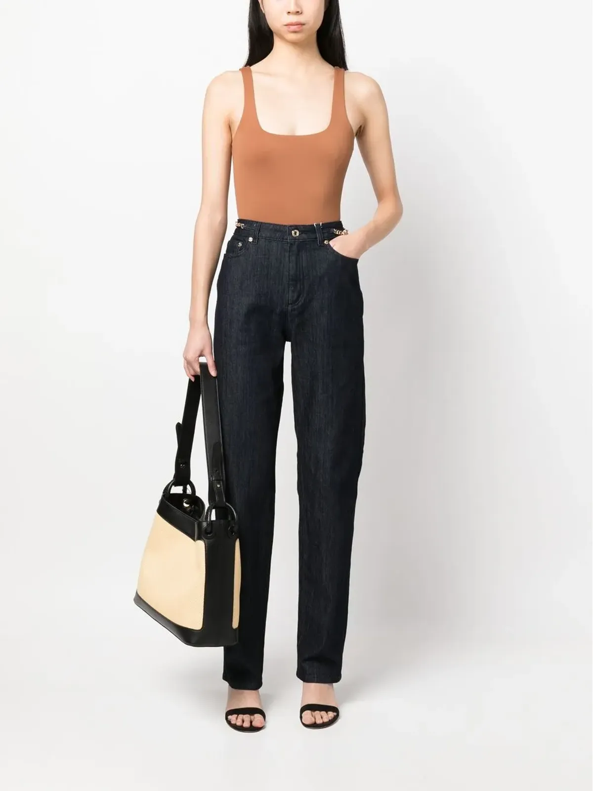 Michael Michael Kors ストレートレッグチェーンディテールジーンズ - 画像2