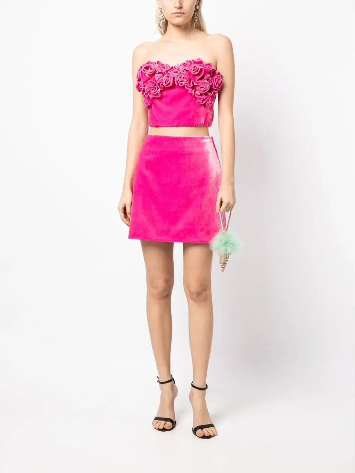 Ermanno Scervino Vevlvet A-lineミニスカート - ピンク - 画像2