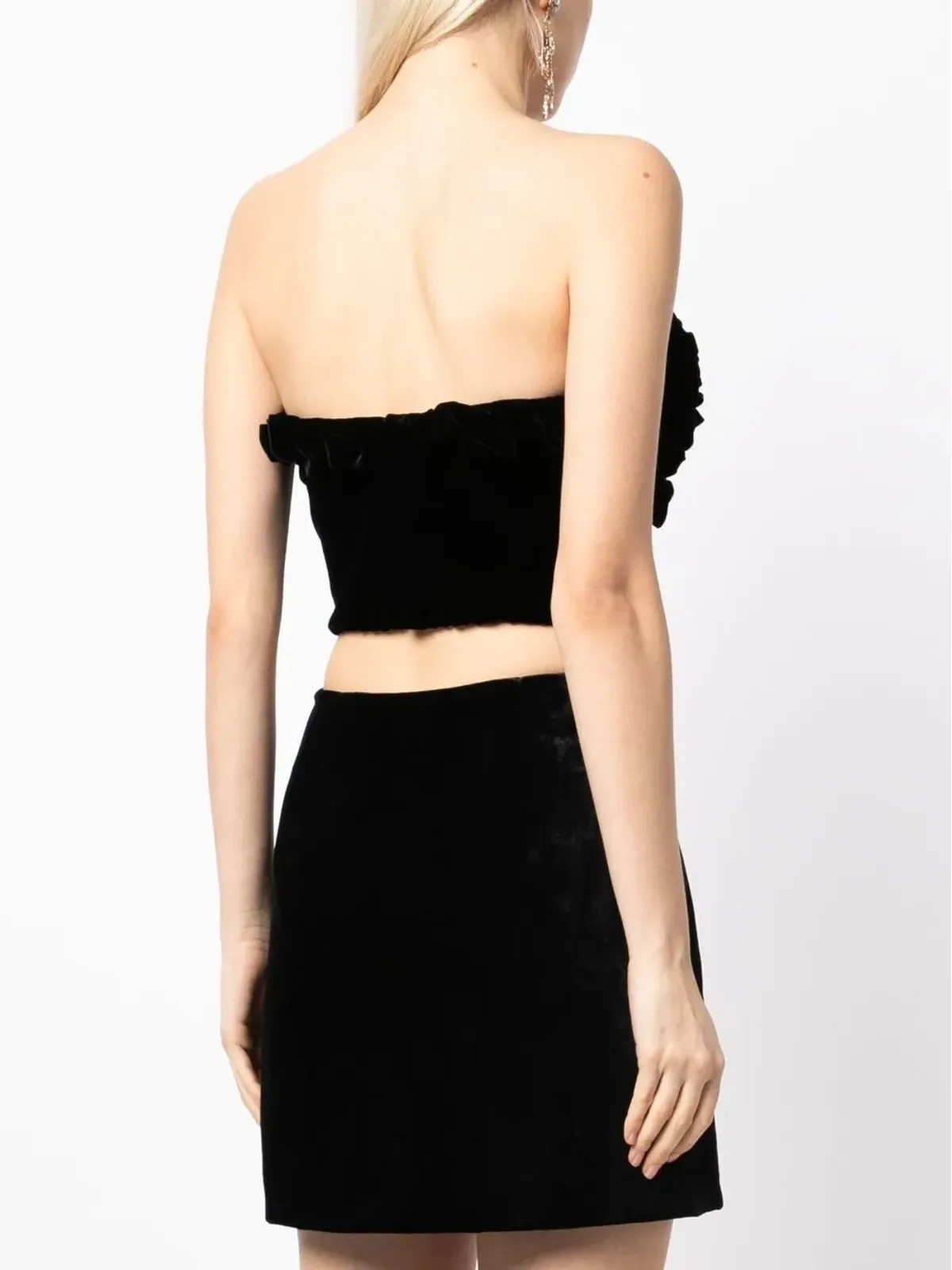 Ermanno Scervino ローズディテール ストラップレス コルセットトップ ブラック - 画像4