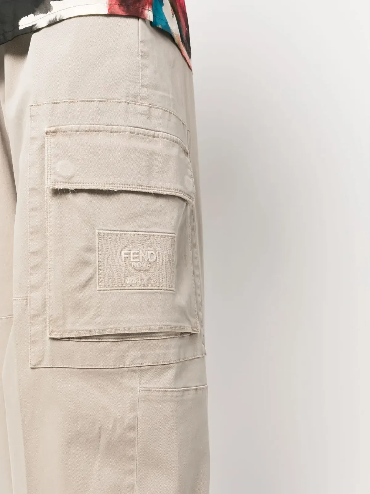 FENDI ロゴパッチ ワイドレッグパンツ - 画像5
