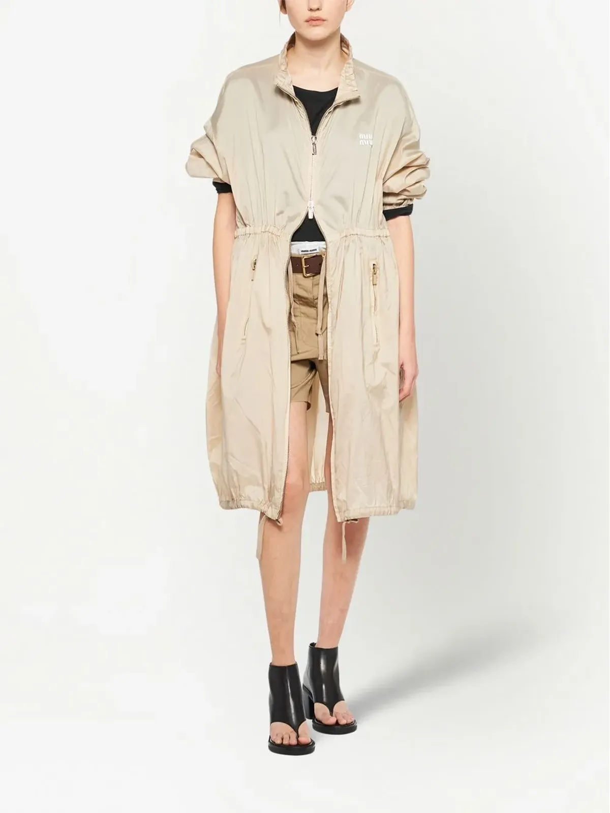 Miu Miu ロゴパッチ長袖Tシャツ - 画像2
